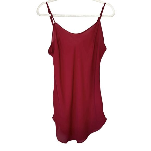 Peruvian Connection Slip Chemise Womens 12 Red Summer Designer Luxury Sleepwear - Picture 1 of 10
